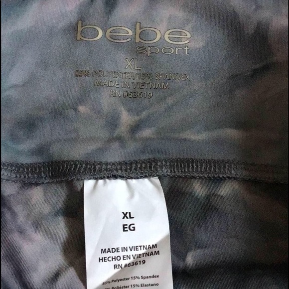 SOLD - Bebe Sport Grey Tie Dye Ankle Length Leggings - XL - NWT - Picture 4 of 10
